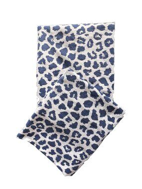 PR Ikea KVASTFIBBLA Pillowcases BLUE Wht Animal Print Leopard Cheetah STD Cotton